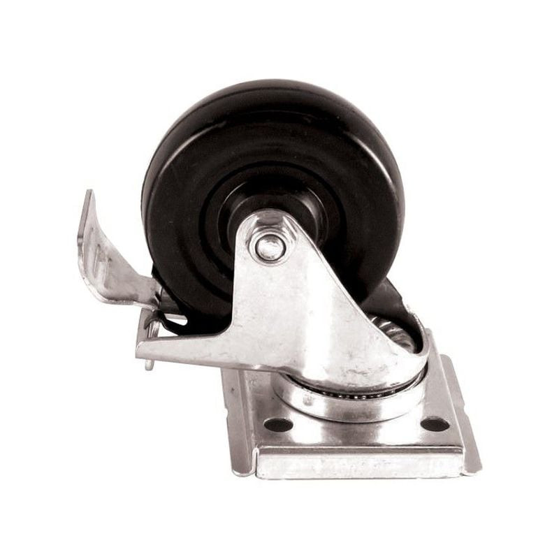 Kit 4 roulettes sur platines L2G - 2 avec freins pour meubles froids