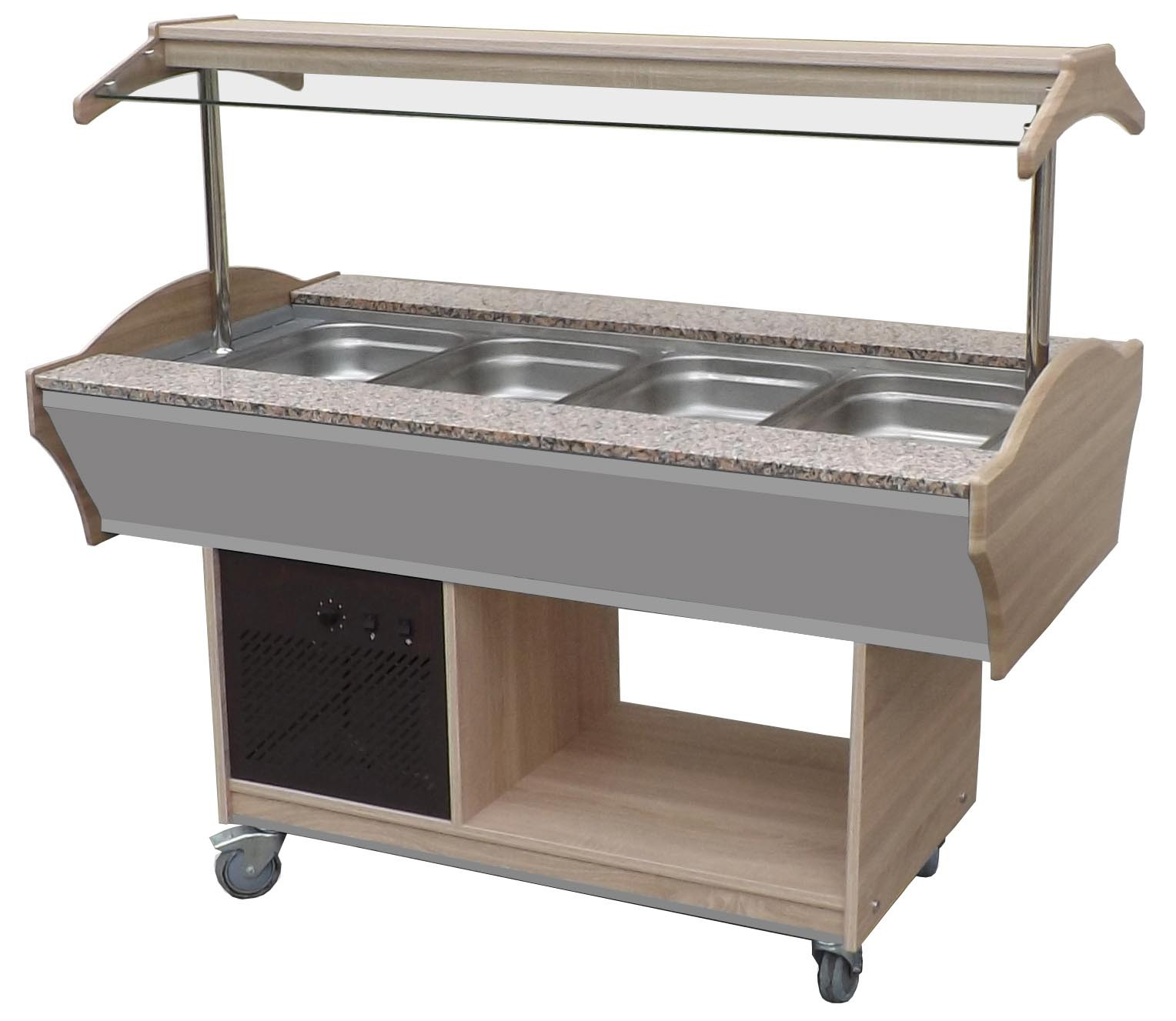 Buffet central réfrigéré L2G - Froid statique pour 4 bacs GN 1/1-150
