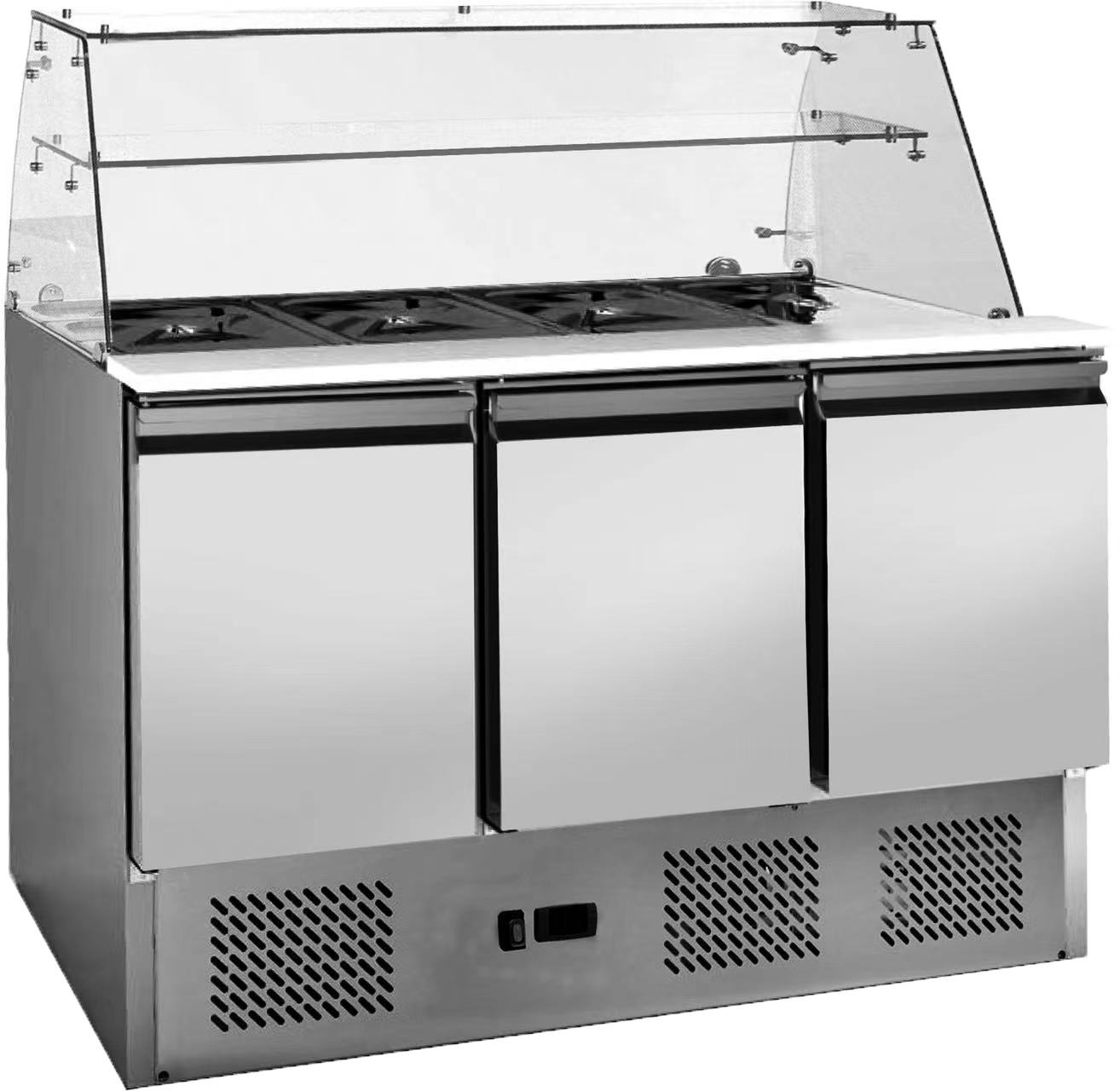 Saladette réfrigérée L2G avec pare-haleine droit - Professionnel CHR