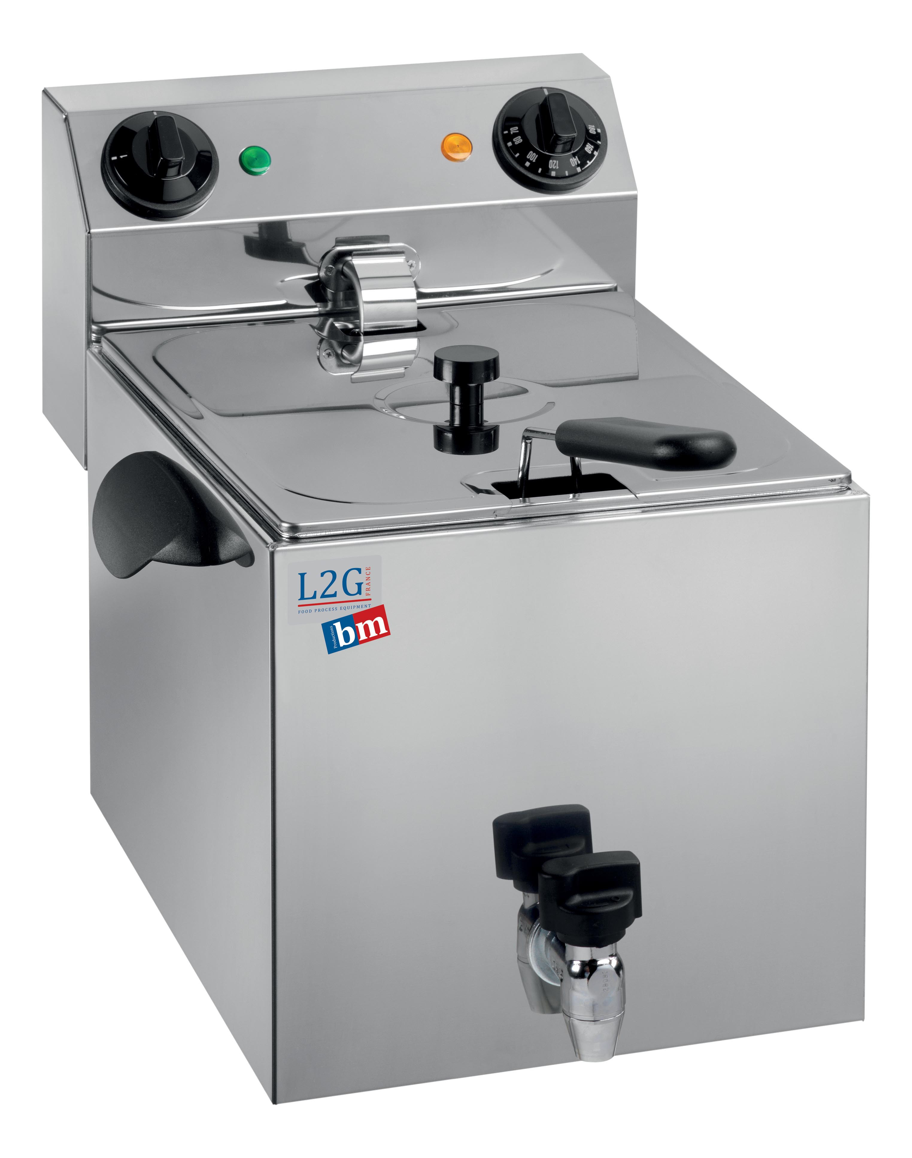 Friteuse électrique L2G 8L - Professionnelle en inox avec thermostat