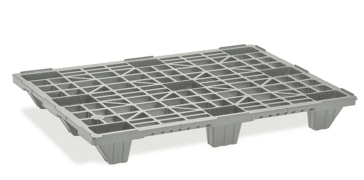 Palette PP recyclée emboîtable grise L2G - Économique et pratique