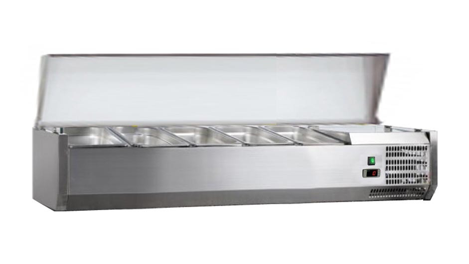 Vitrine réfrigérée L2G en inox pour ingrédients professionnels +2/+8°C