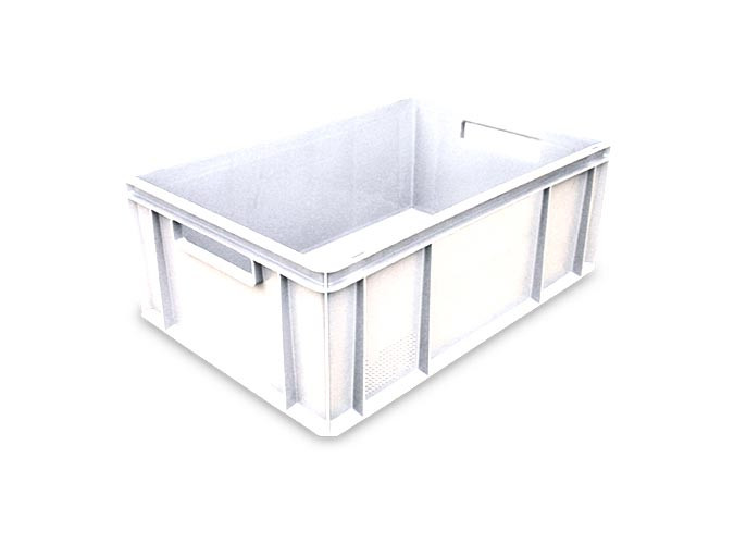 Bac Gerbable Blanc L2G - Parois Lisses et Fond Pleins - Stockage Pro