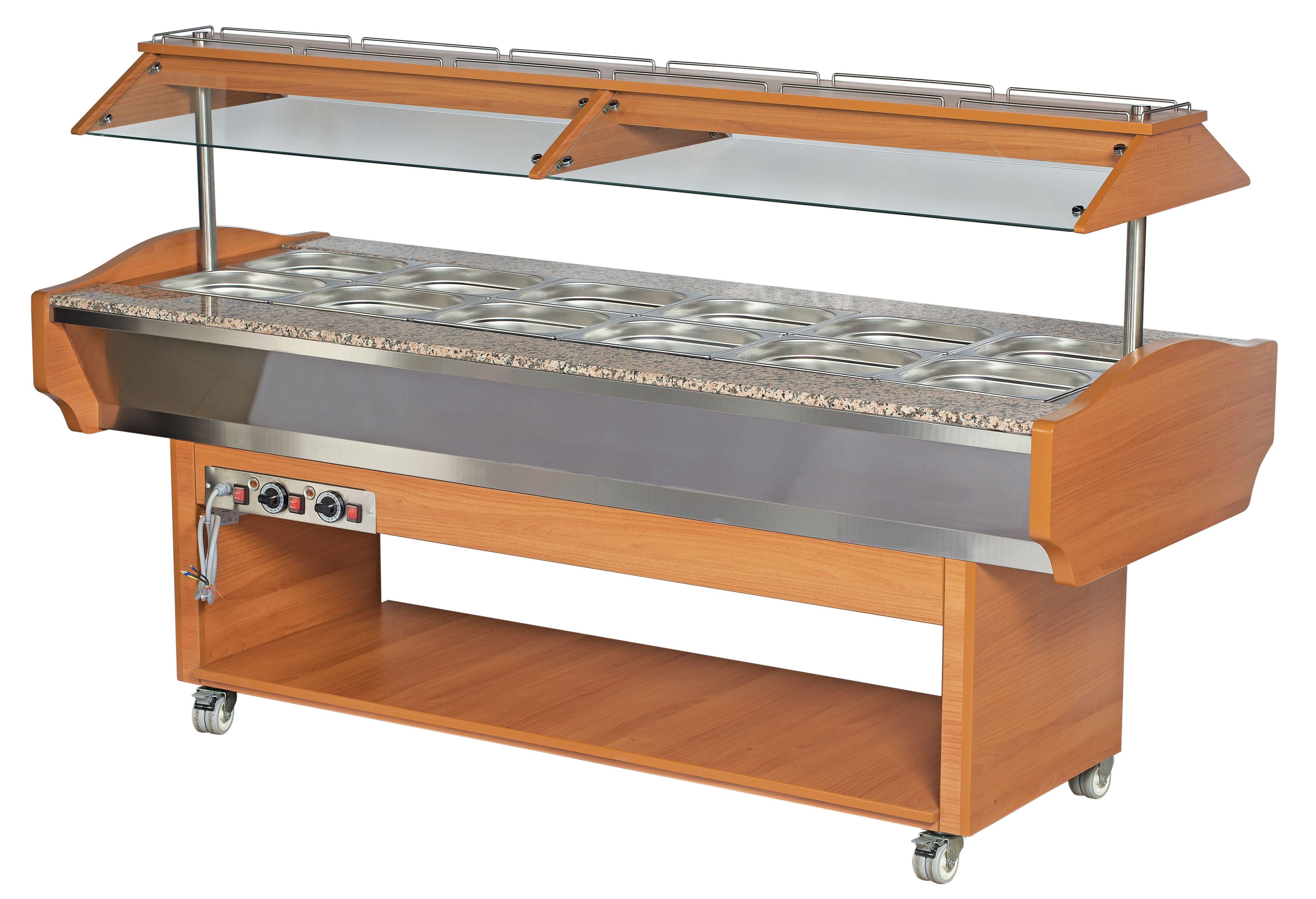 Buffet Bain-Marie Central L2G - Bain-marie chauffant 6 bacs GN 1/1