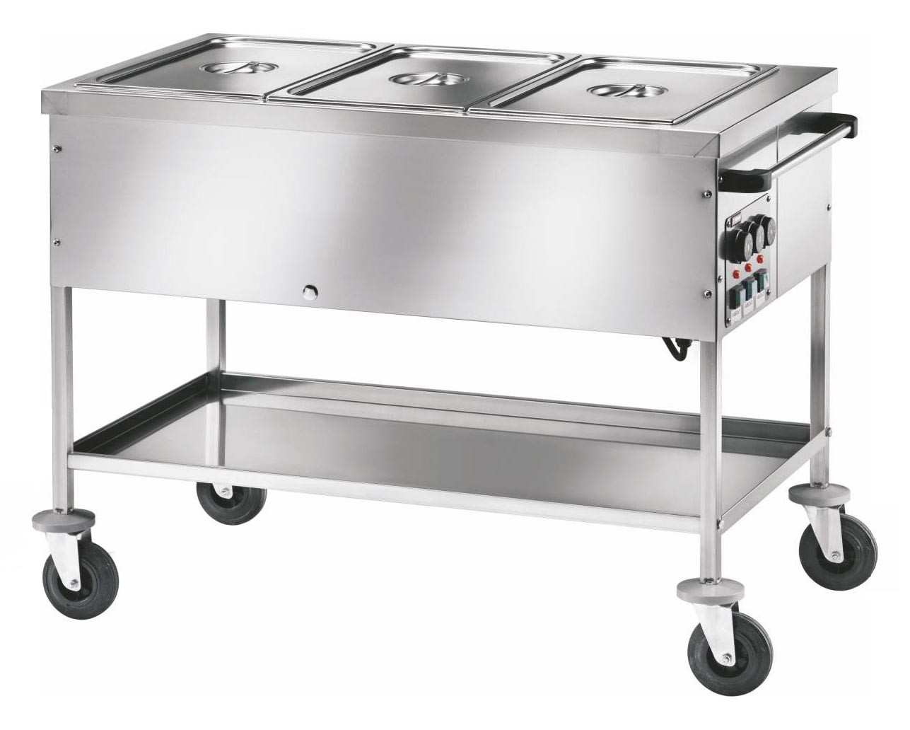 Chariot Bain-Marie L2G 3 cuves GN1/1-150 - Température différenciée