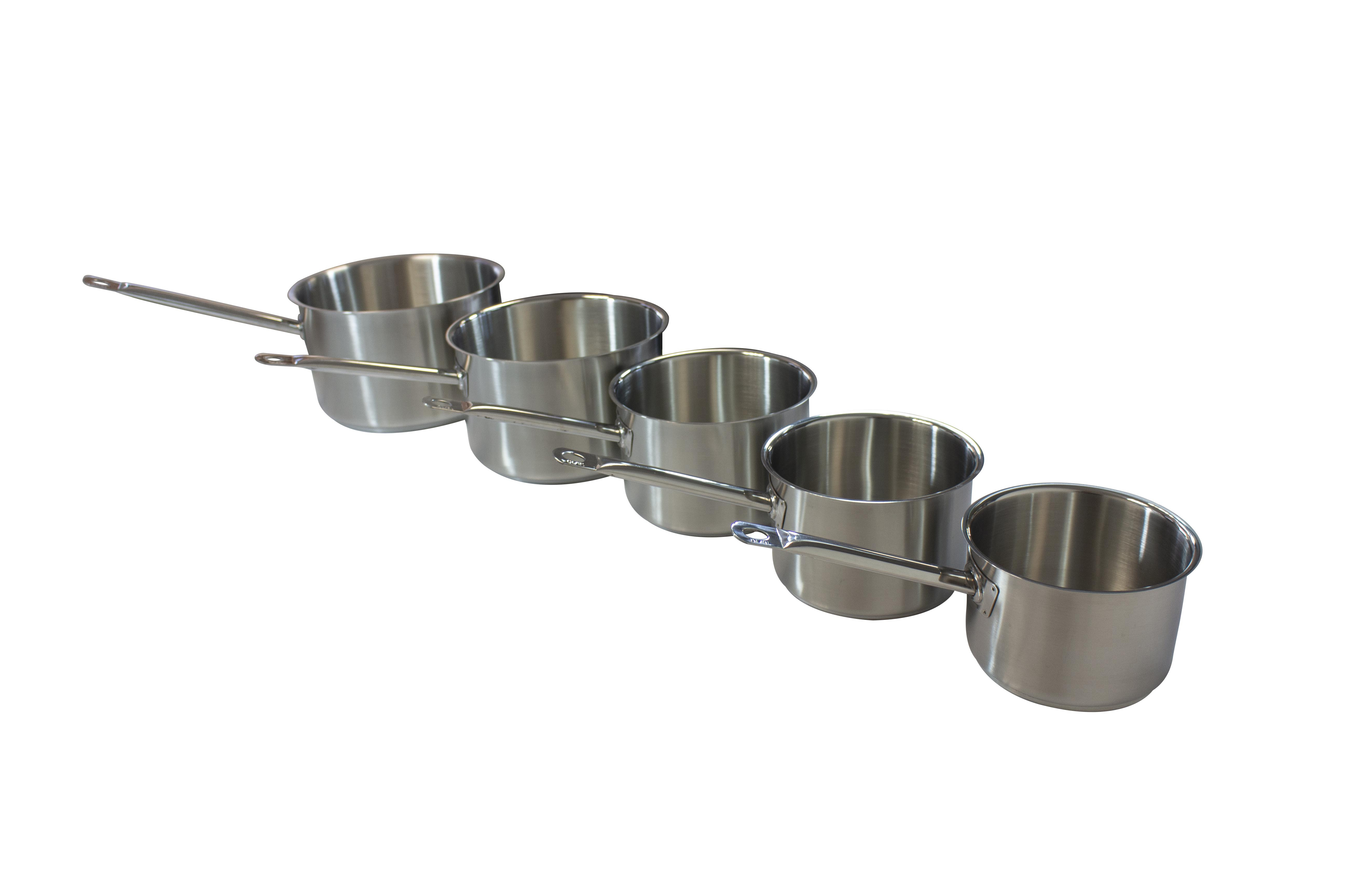 Casseroles inox L2G - Lot de 5 diamètres - Compatibles toutes plaques