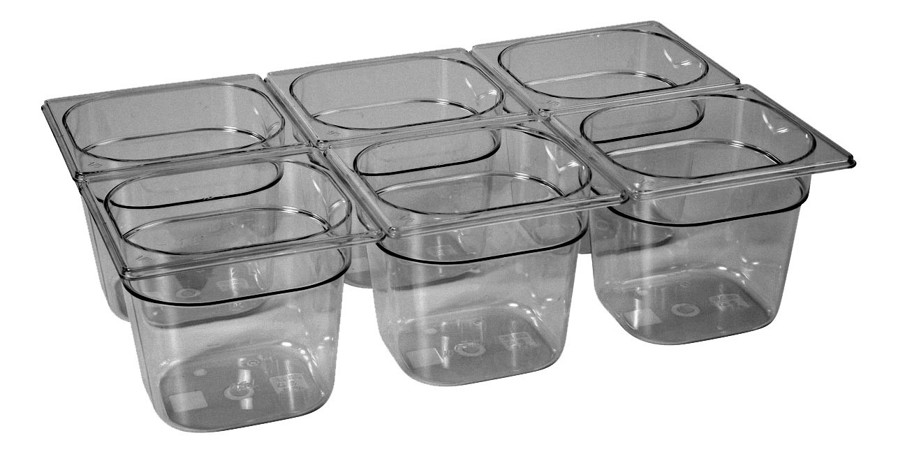 Bac Gastronorm GN1/6 L2G - Copolyester transparent 100 mm cuisine pro