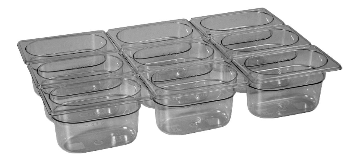 Bac gastronorme GN1/9 L2G - Copolyester professionnel 100 mm