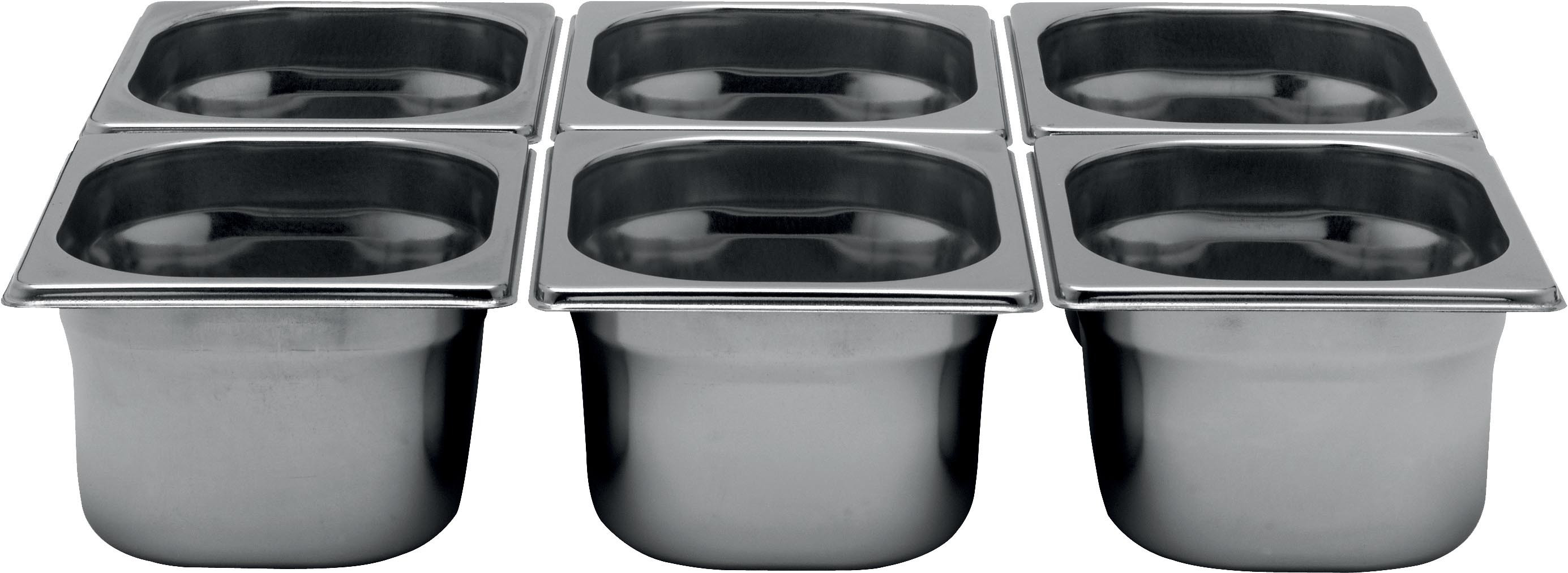 Bac gastronorm L2G GN1/6 P-65 - Inox AISI 304 pour restauration