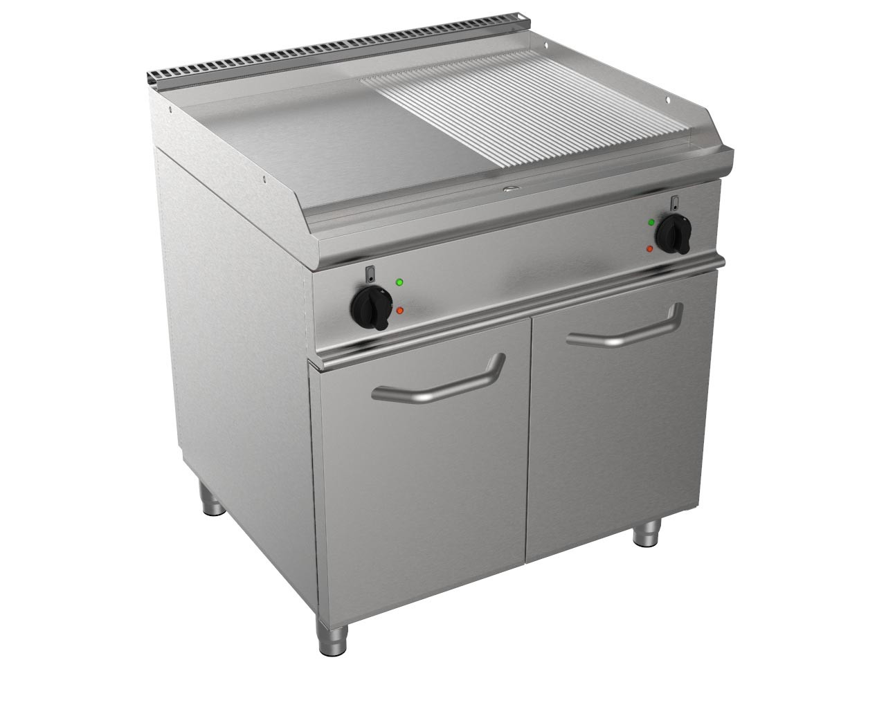 Plaque de cuisson L2G 1/2 lisse 1/2 nervurée - Professionnel