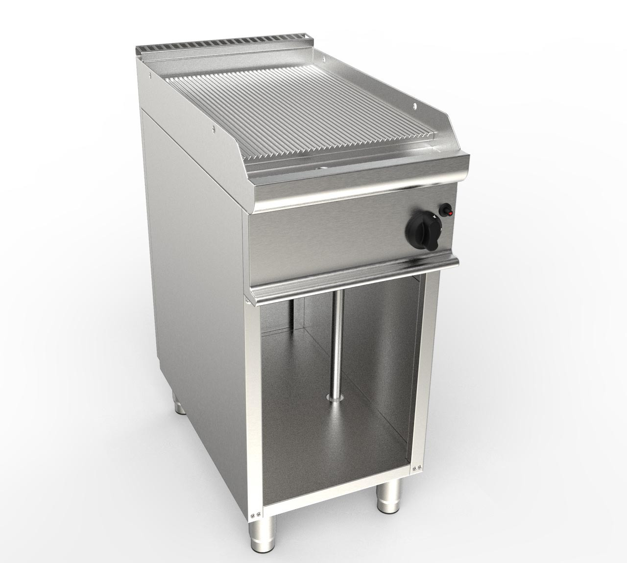 Plaque à gaz nervurée L2G - Cuisson professionnelle sur placard ouvert