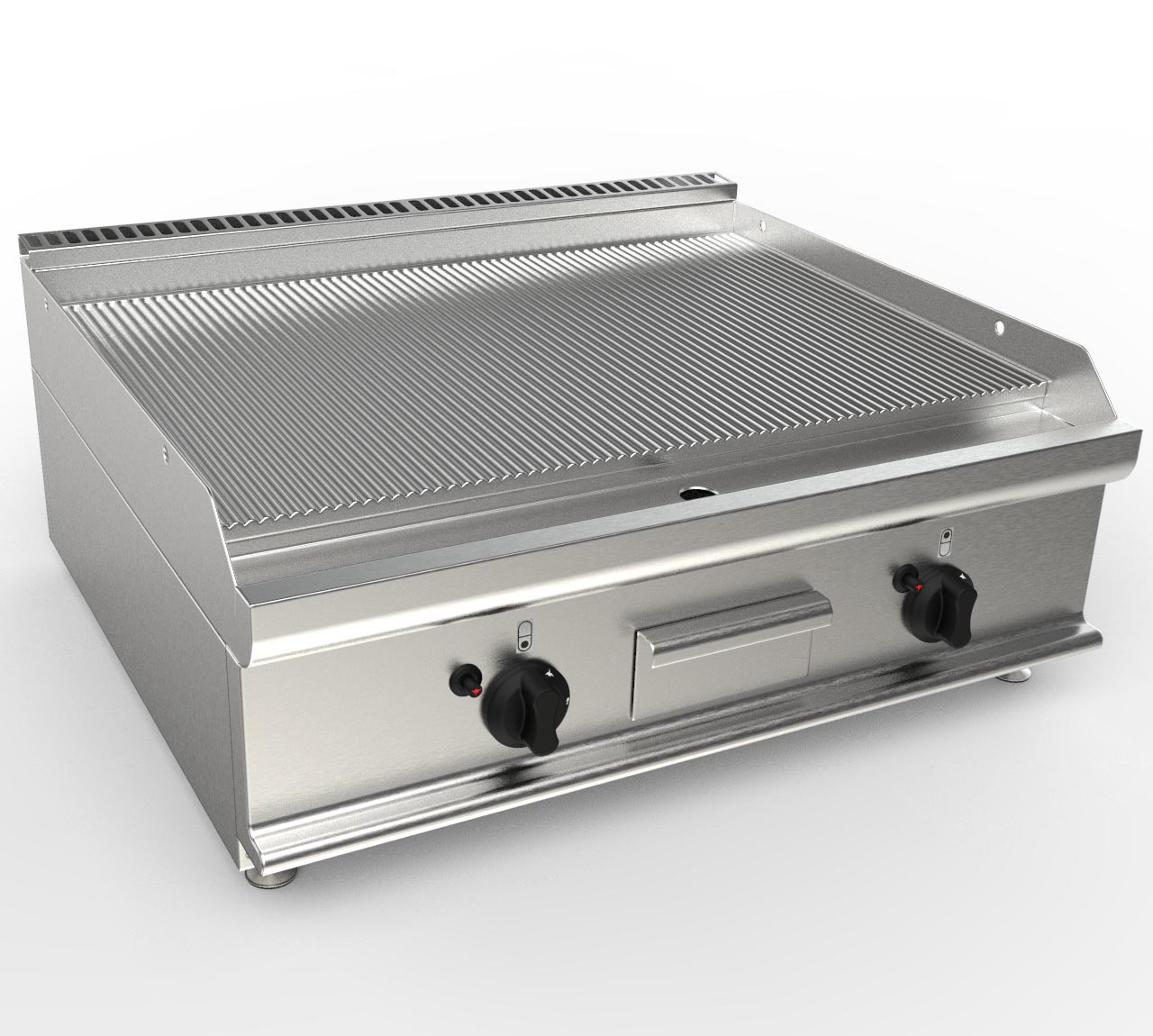 FRY-TOP GAZ NERVUREE A POSER L2G - Plaque de cuisson gaz 12 kW