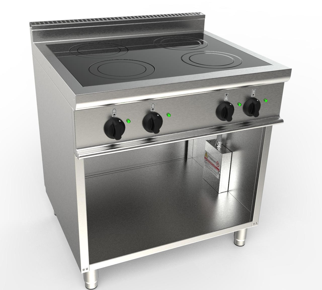 Fourneau électrique vitrocéramique L2G - 4 zones 10kW - Cuisine pro