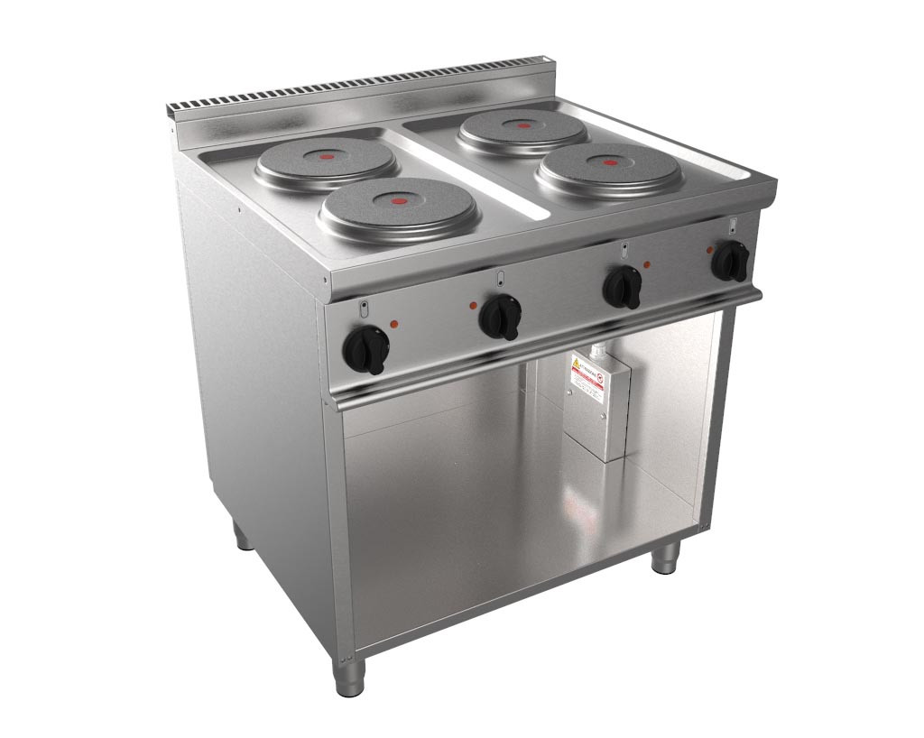 Fourneau électrique L2G 4 plaques fonte - Inox 304 pour cuisine pro