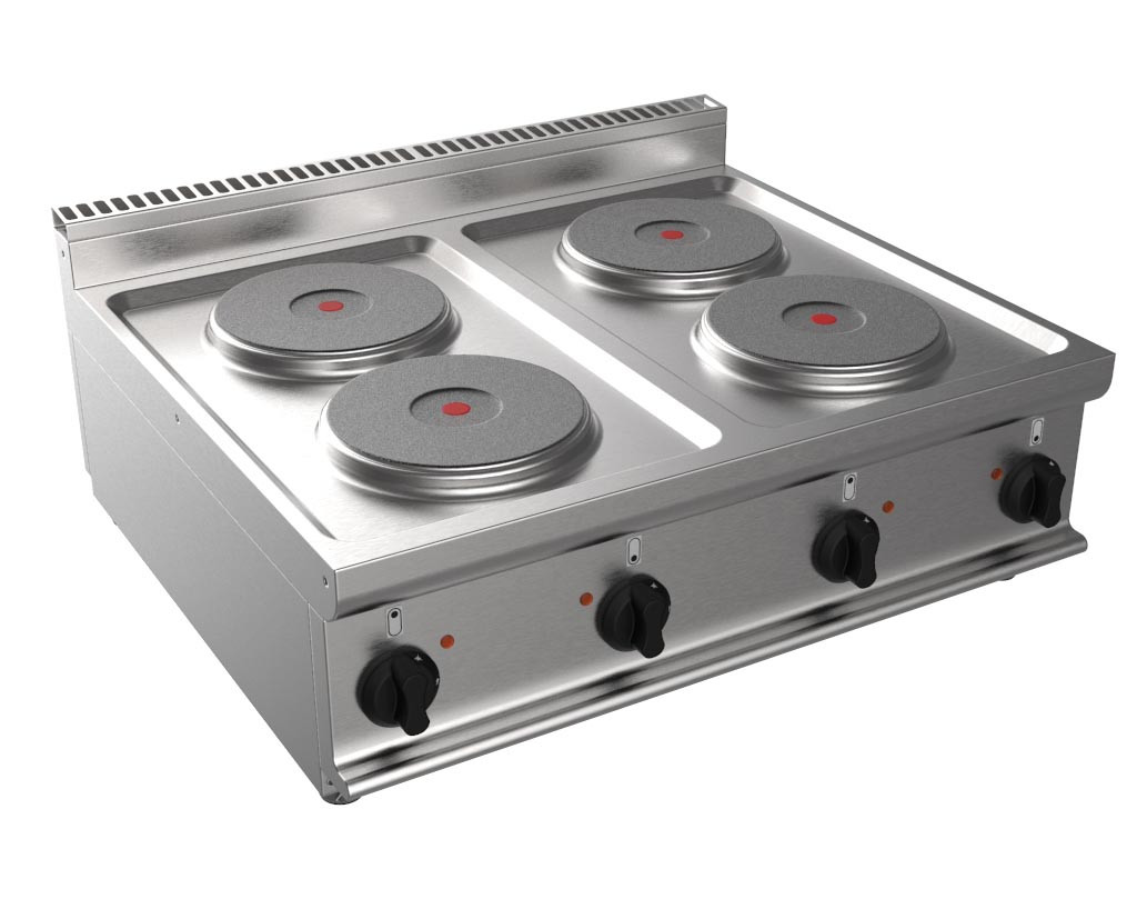 Fourneau L2G 4 plaques rondes D220 - Électrique professionnel 10,4 kW