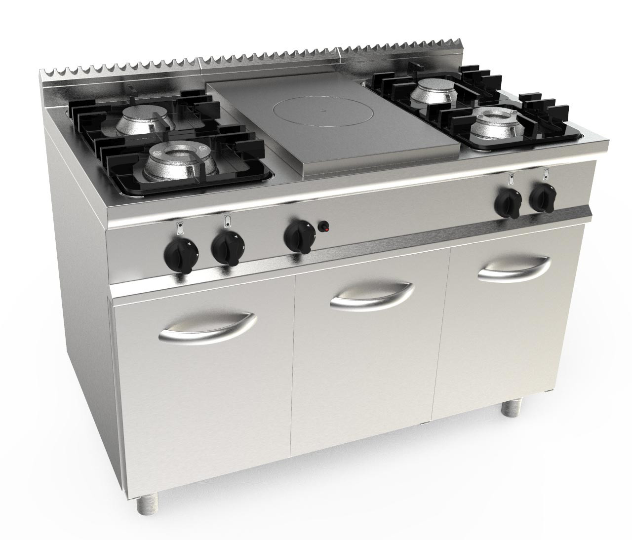 Plaque coup de feu L2G 4.5kW + 4 brûleurs gaz - Équipement pro cuisine