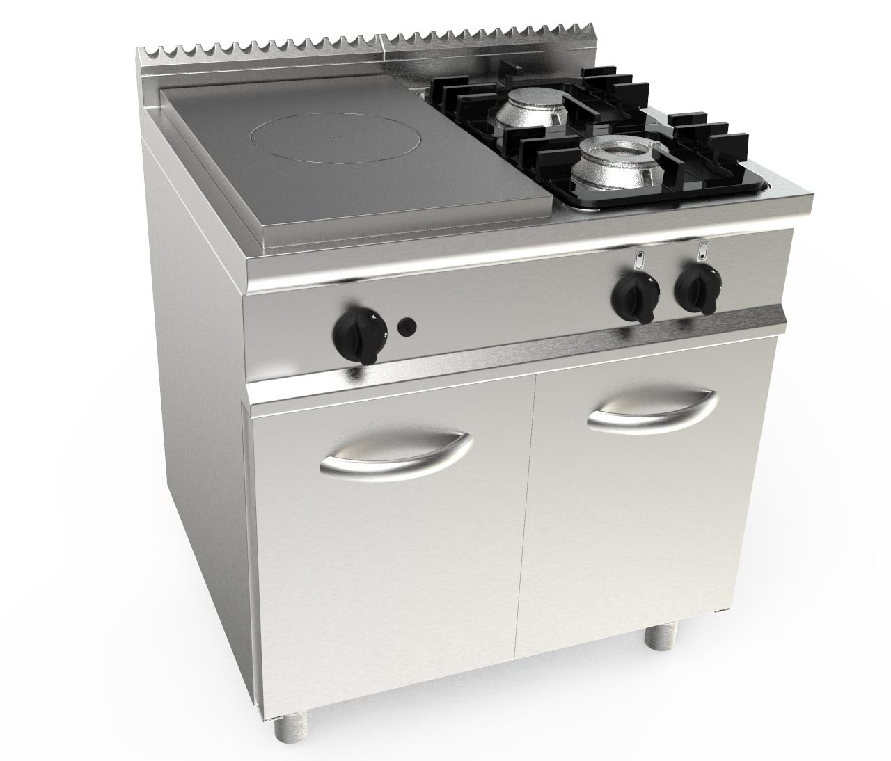 Plaque L2G 4.5kW + 2 feux gaz (4.5+7.5kW) - Cuisine professionnelle