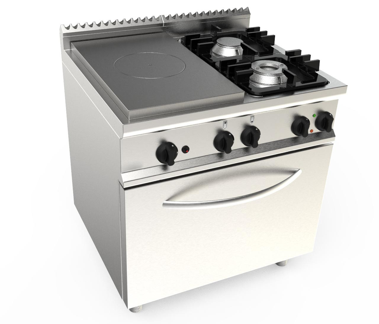 Plaque coup de feu L2G 4.5kW + 2 brûleurs gaz - Fourneau pro inox