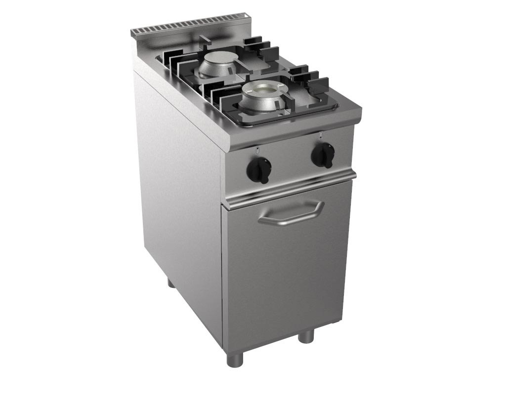 Fourneau gaz L2G 2 brûleurs sur meuble placard fermé - Pro