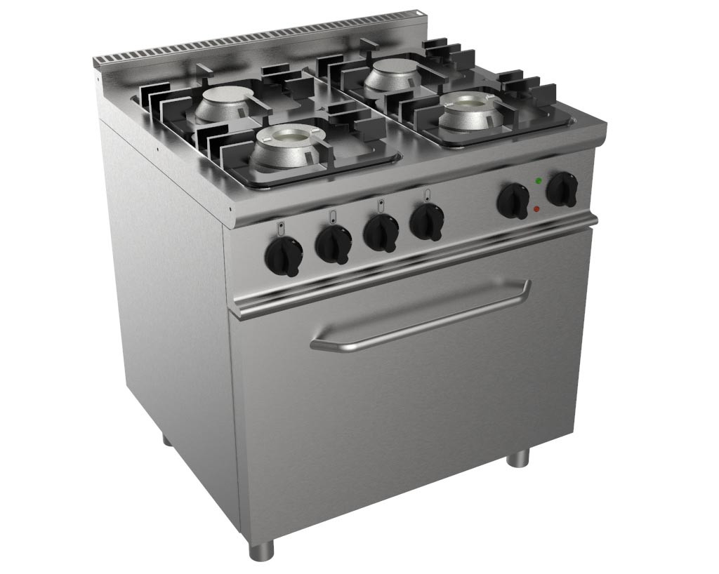 Fourneau tout gaz L2G 4 brûleurs - Puissance 29,5 kW cuisine pro