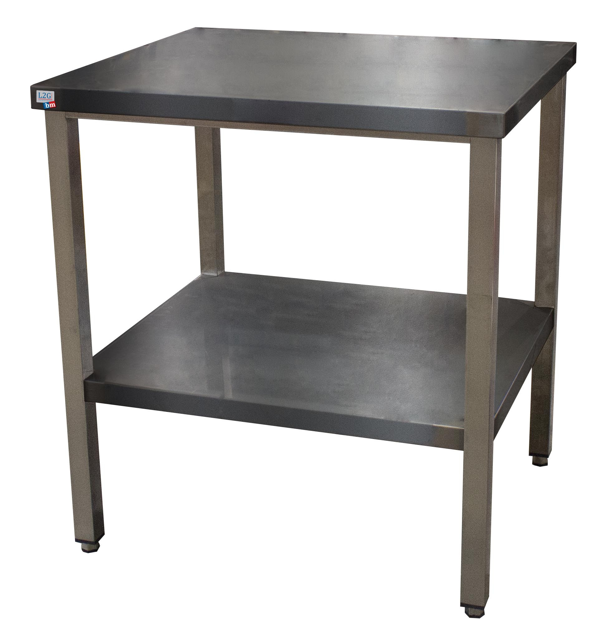 Table centrale inox L2G avec étagère pour four professionnel