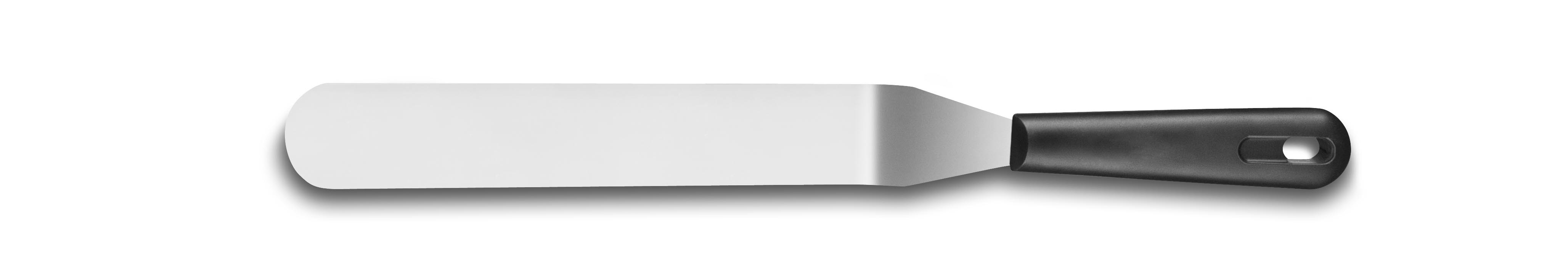 Spatule coudée L2G - Manche noir surmoulé pour cuisine professionnelle