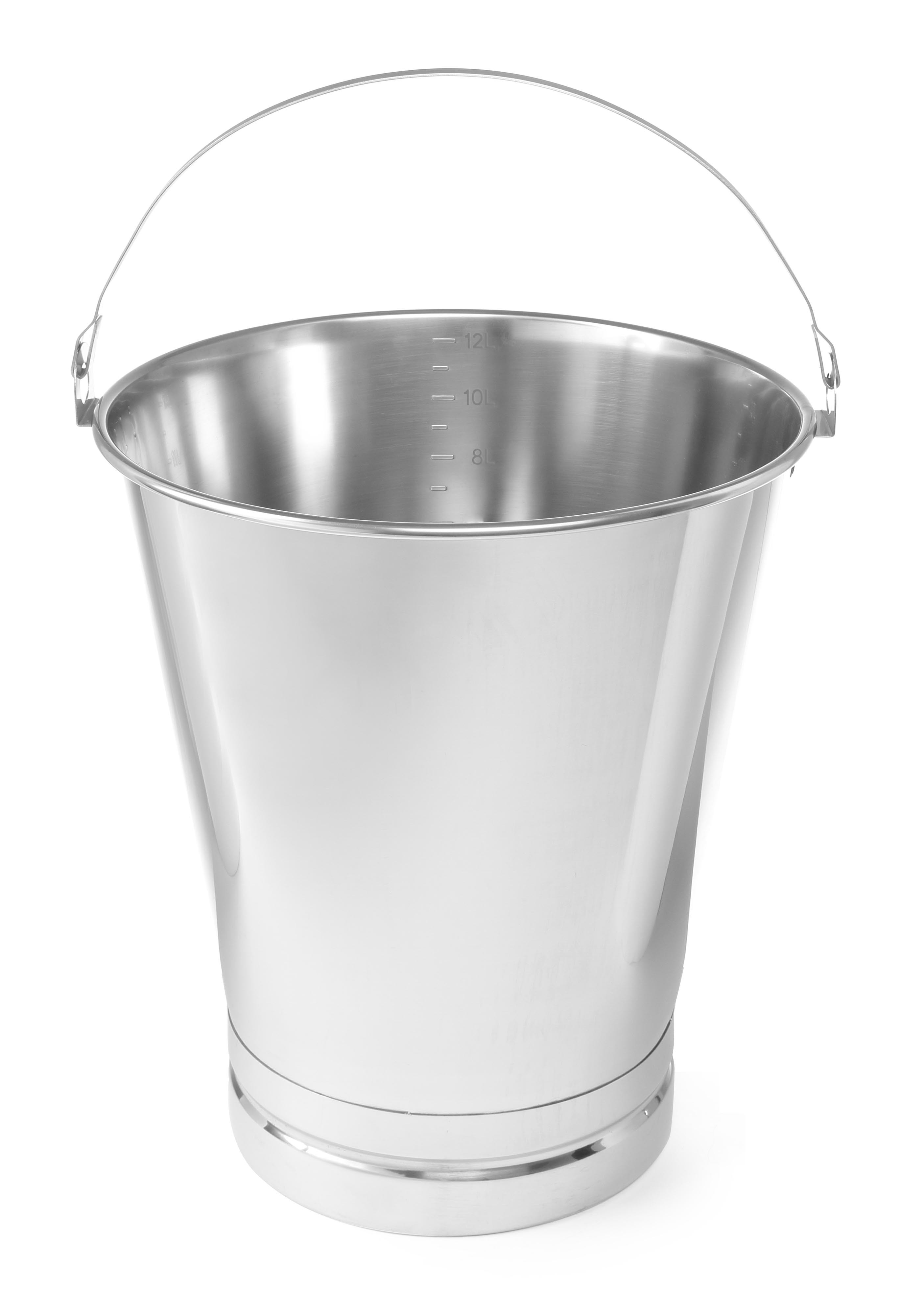 Seau inox L2G 12L avec graduations et pied renforcé - Cuisine pro