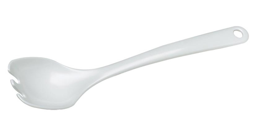 Fourchette à salade L2G mélamine blanche - Ustensile professionnel