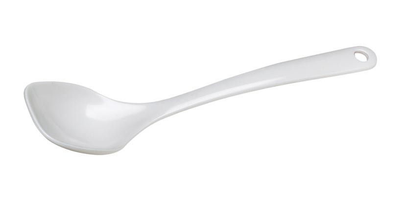 Cuillère à salade mélamine blanche L2G - 305 mm pour cuisine CHR