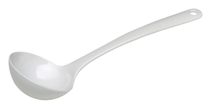 Cuillère à soupe mélamine blanche L2G - 30 cm pour usage professionnel