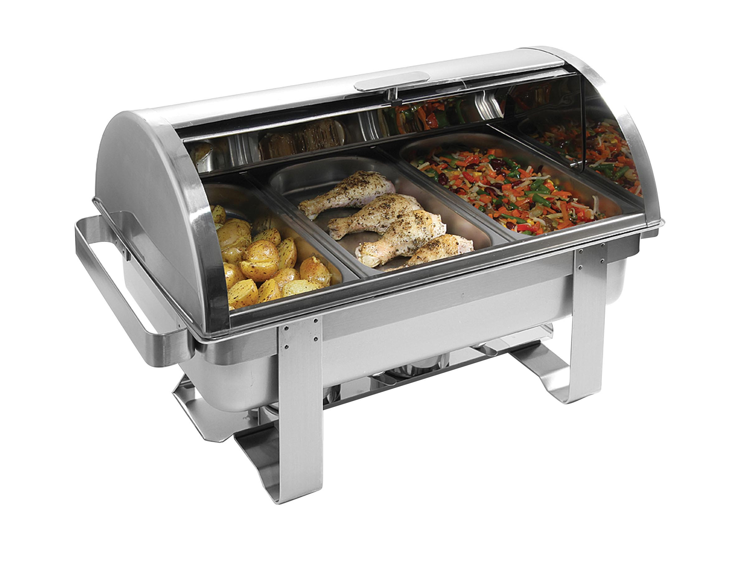 Bain-marie professionnel L2G GN1/1 Chrome - Couvercle Roll Top 9L