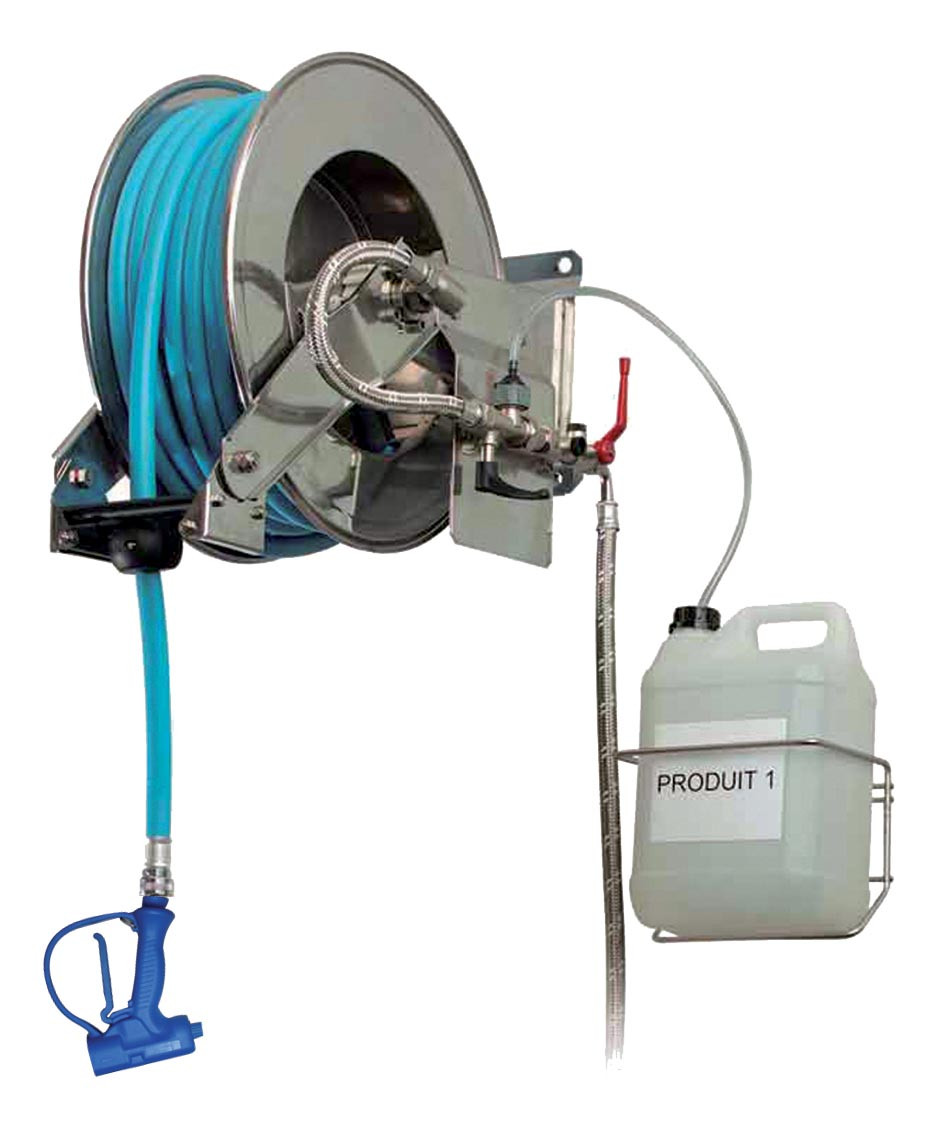 Enrouleur automatique inox L2G - Kit de dosage professionnel