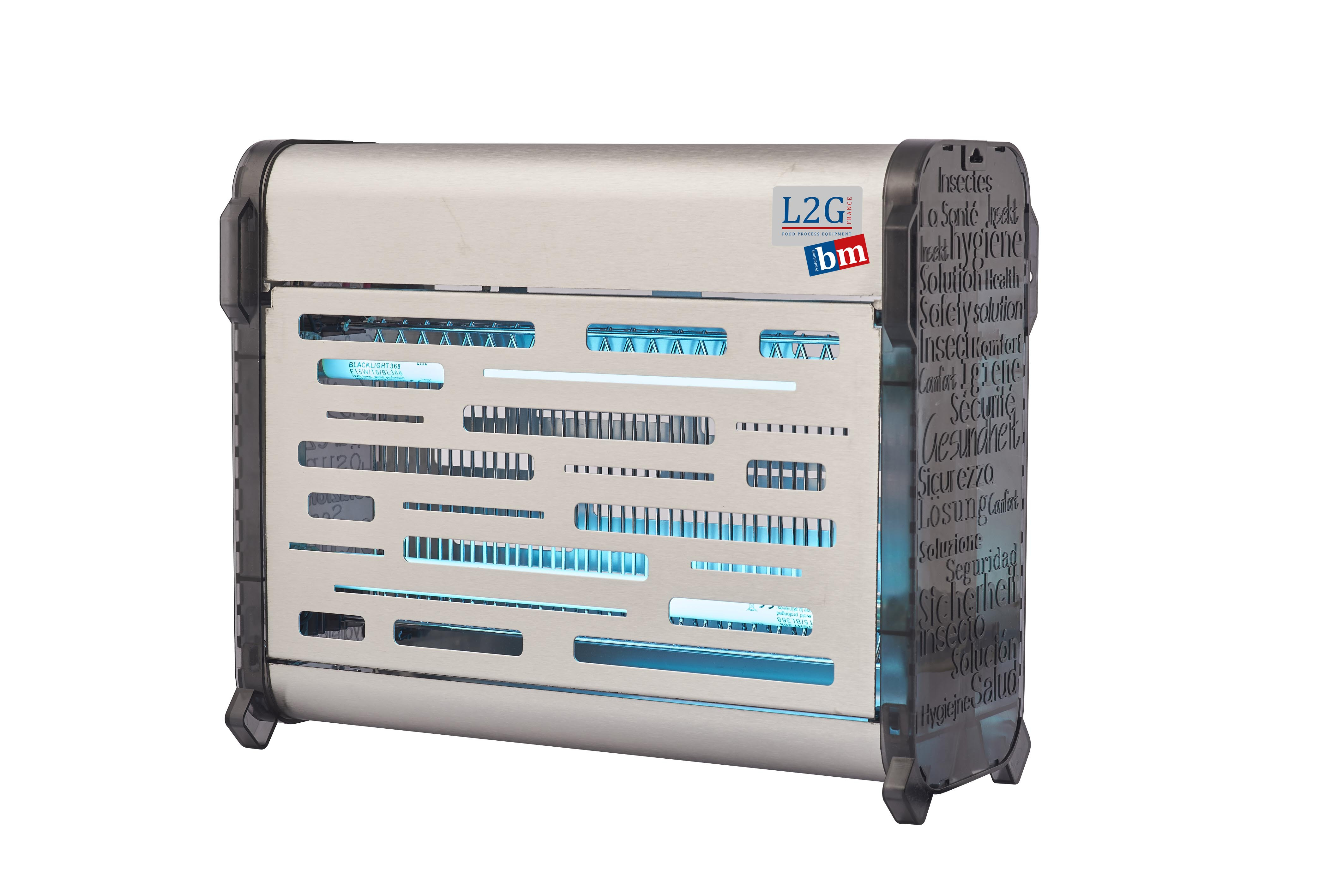 Exterminateur d'insectes L2G LED 2x9W - Protection 120m² en inox