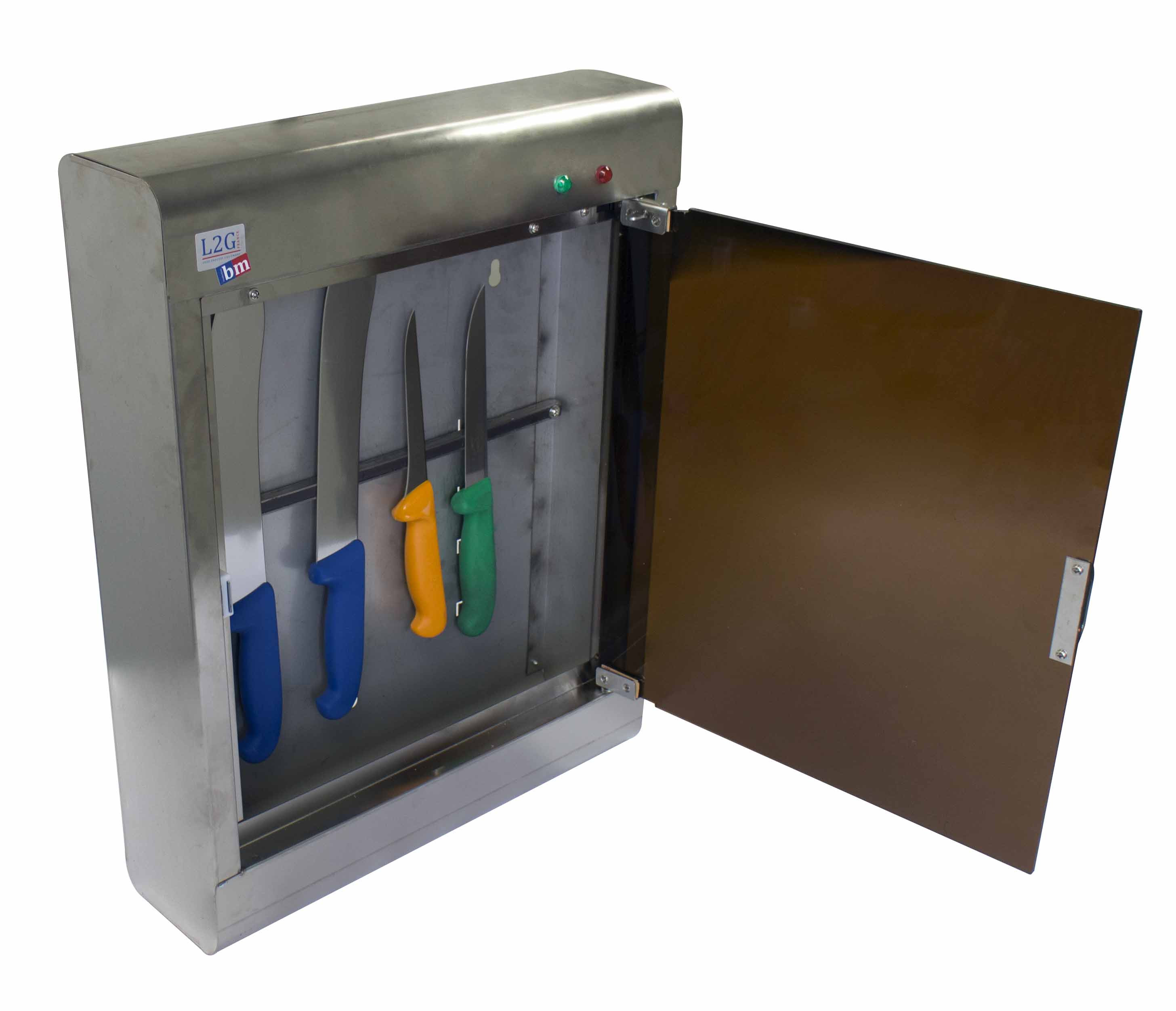 Armoire inox stérilisation L2G avec tube UV 8W - Stockage couteaux pro