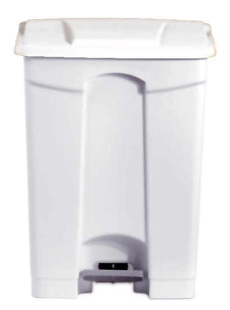 Poubelle blanche L2G 90L - Polypropylène résistant pour cuisine pro