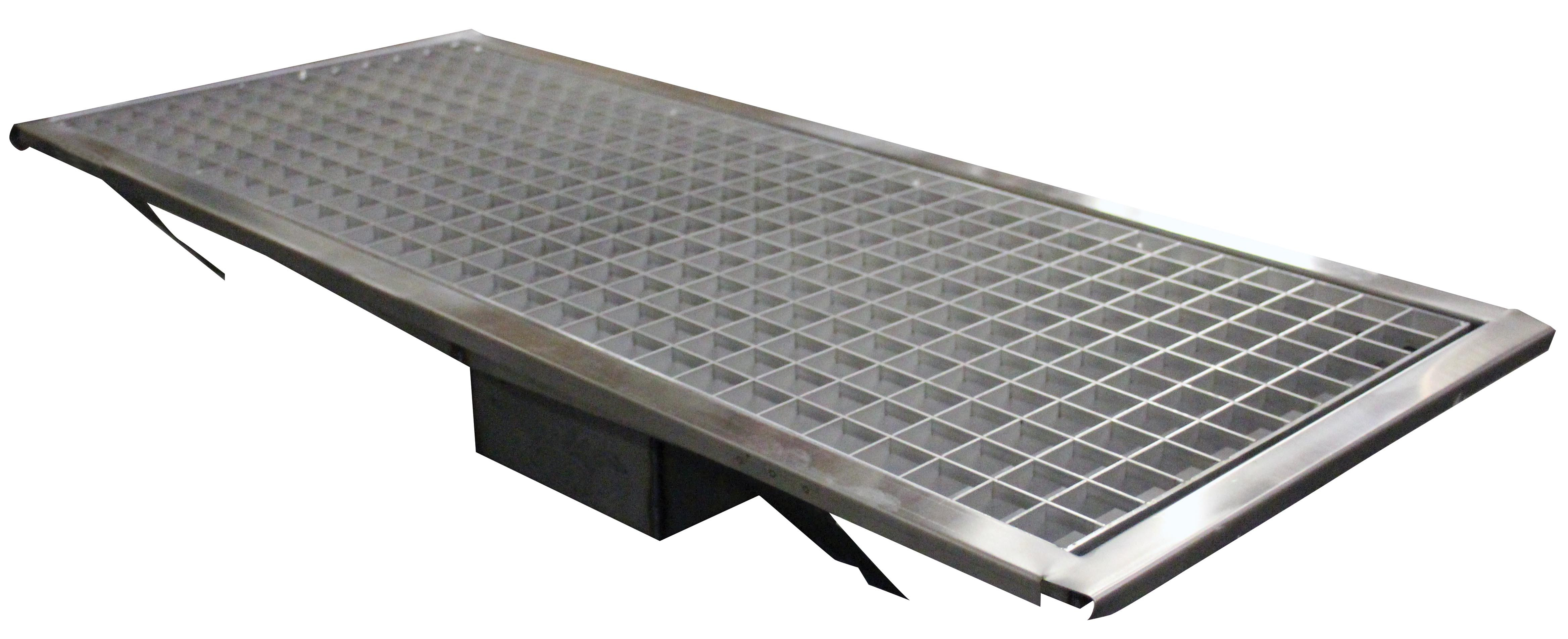 Caniveau inox L2G avec grille à déchets amovible et siphon