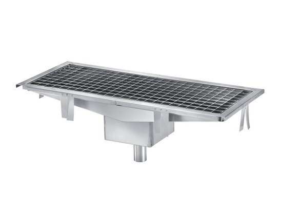 Caniveau inox L2G 1000mm avec siphon et grille amovible - Cuisine pro