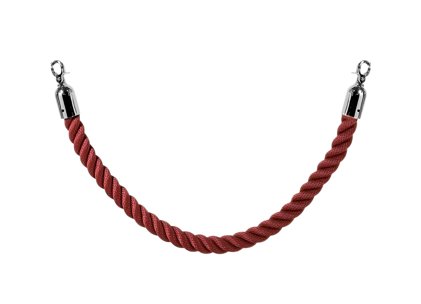 Cordon tressé synthétique rouge L2G - 1500 mm avec mousquetons inox