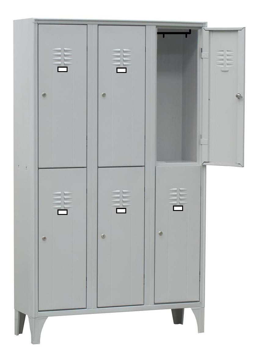 Armoire Vestiaire L2G 3 Colonnes 6 Cases - Organisation Pro