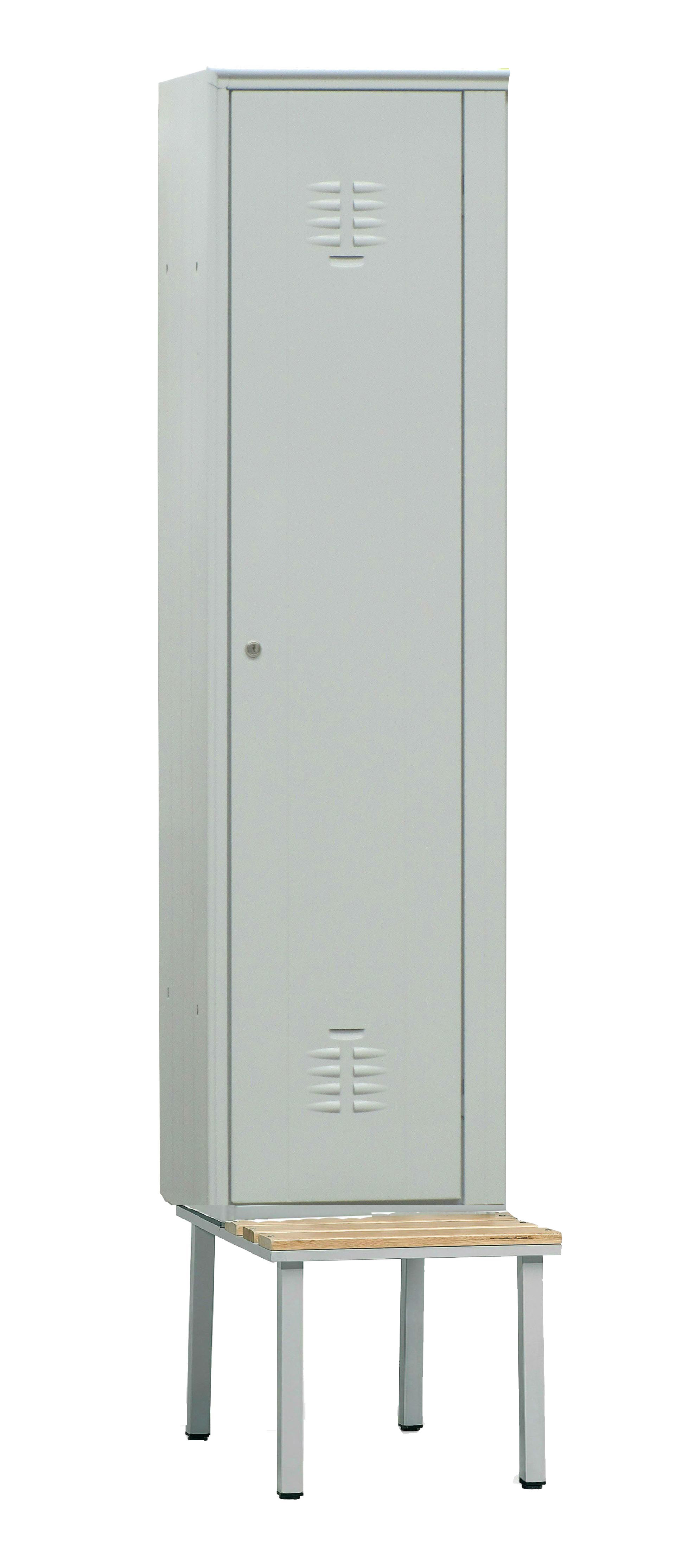 Vestiaire industriel L2G acier pour vêtements salissants - Banc bois