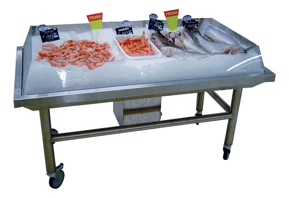 Module d'animation roulant Inox 304 - Présentation produits mer