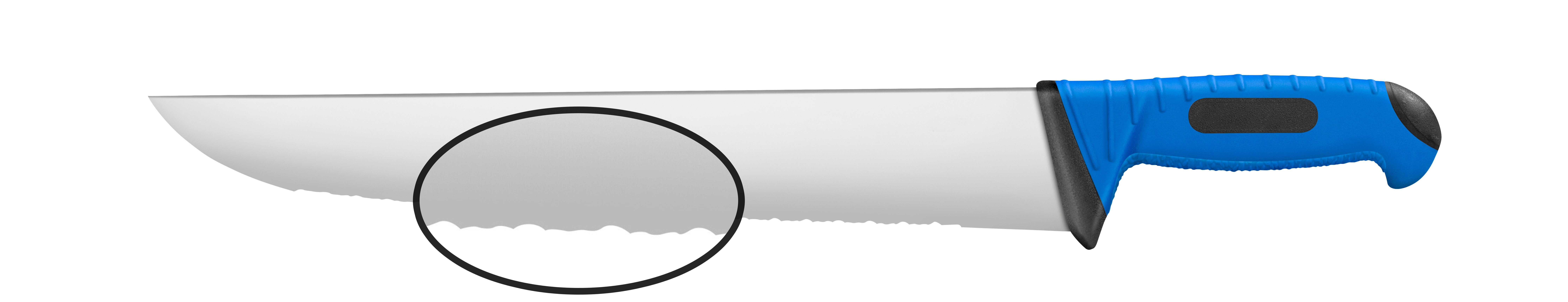 Couteau Poisson Microdenté L2G - Manche Bleu Professionnel 420mm