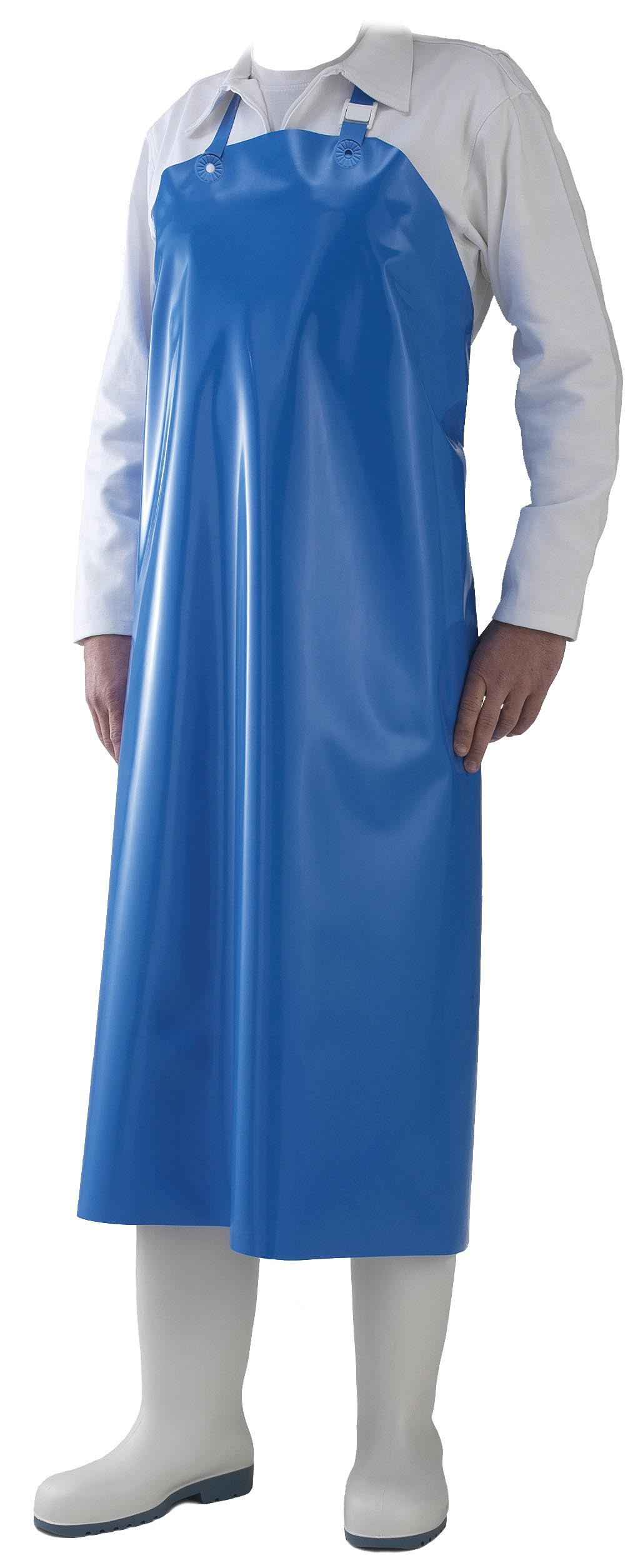 Tablier bleu poissonnerie L2G - Résistant aux projections jusqu'à 90°