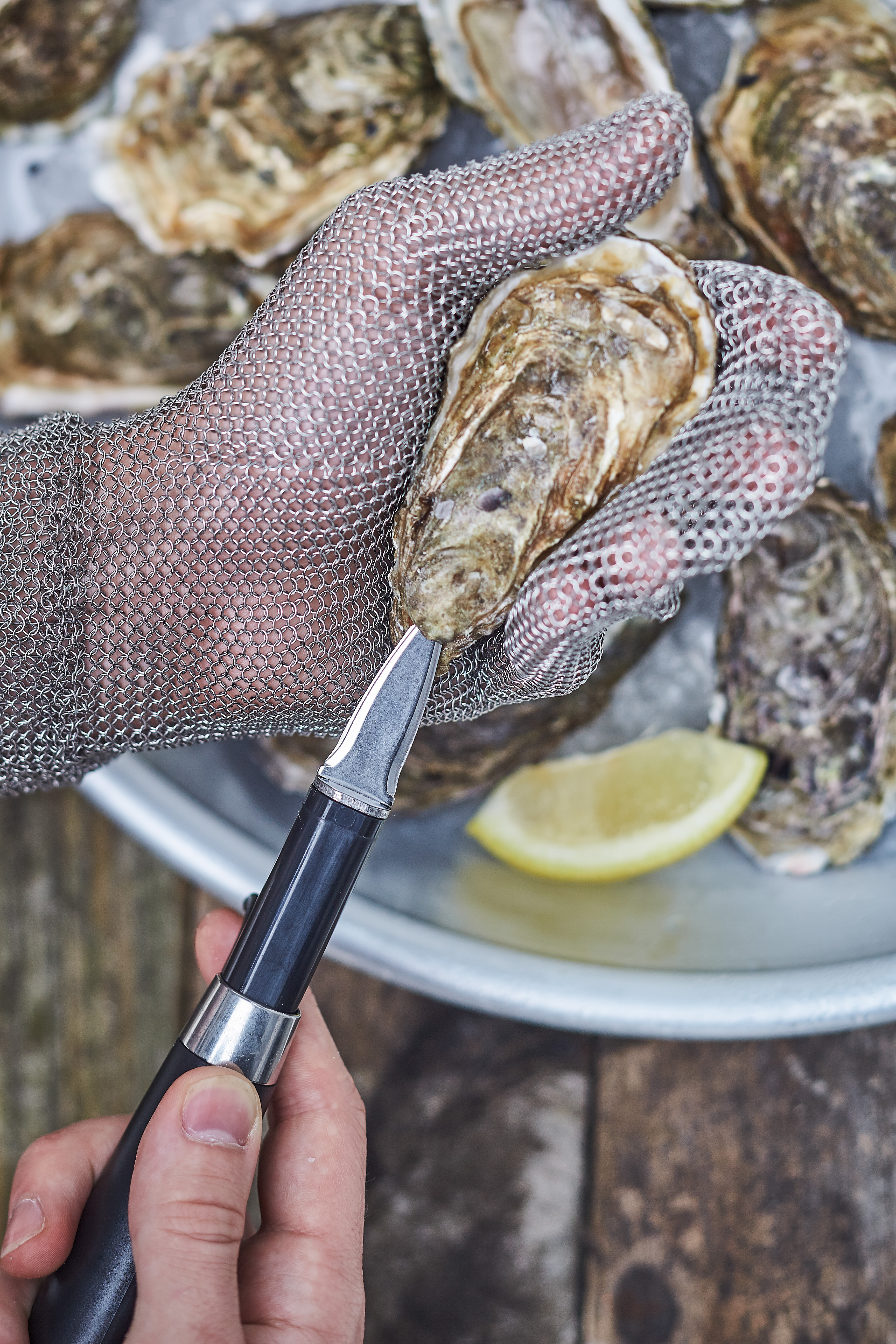 Moufle cotte de mailles inox O'Safe L2G - Protection ouverture huîtres