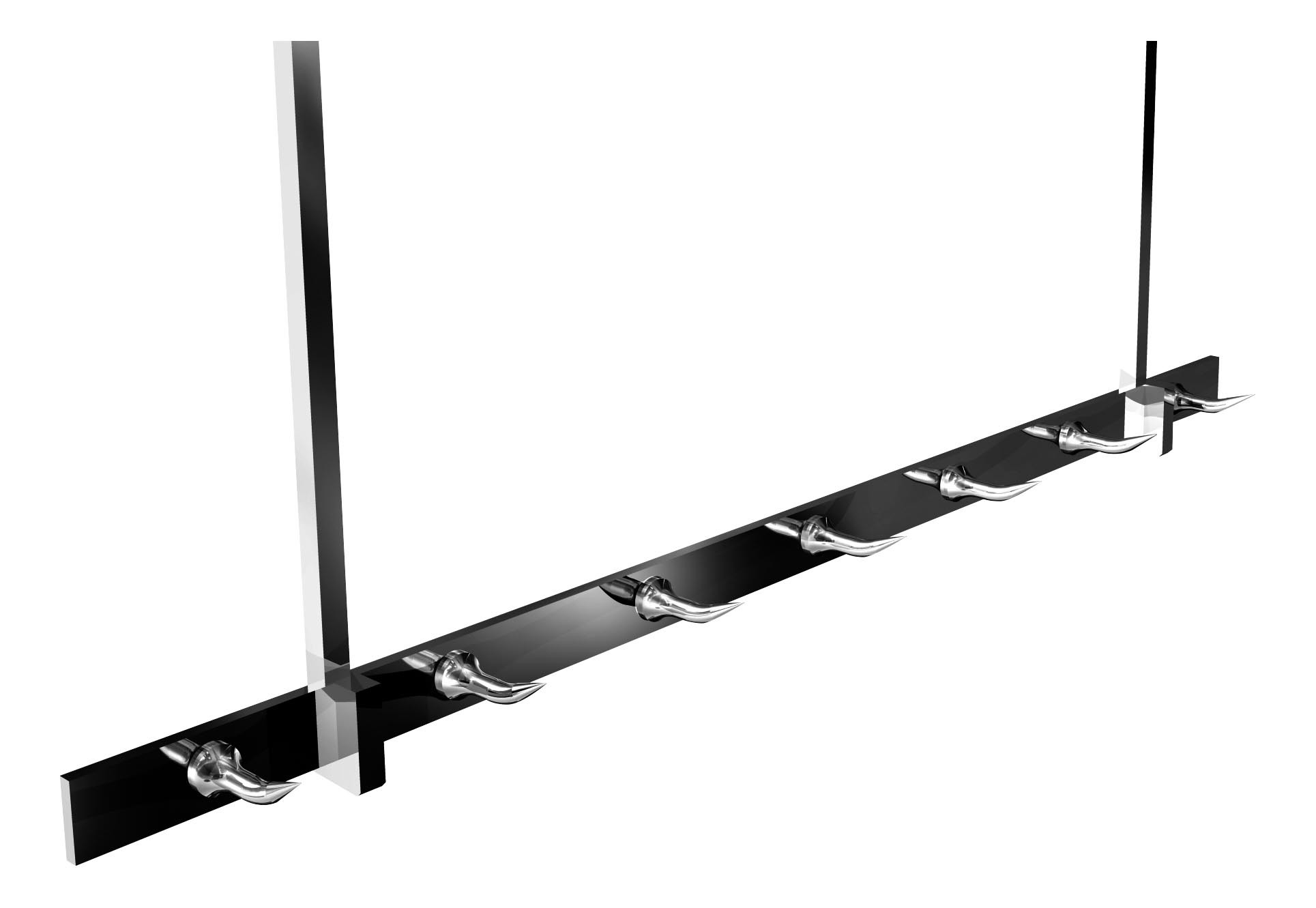 Plafonnier Inox 304 L2G - Support carré 16 mm poli pour boucherie