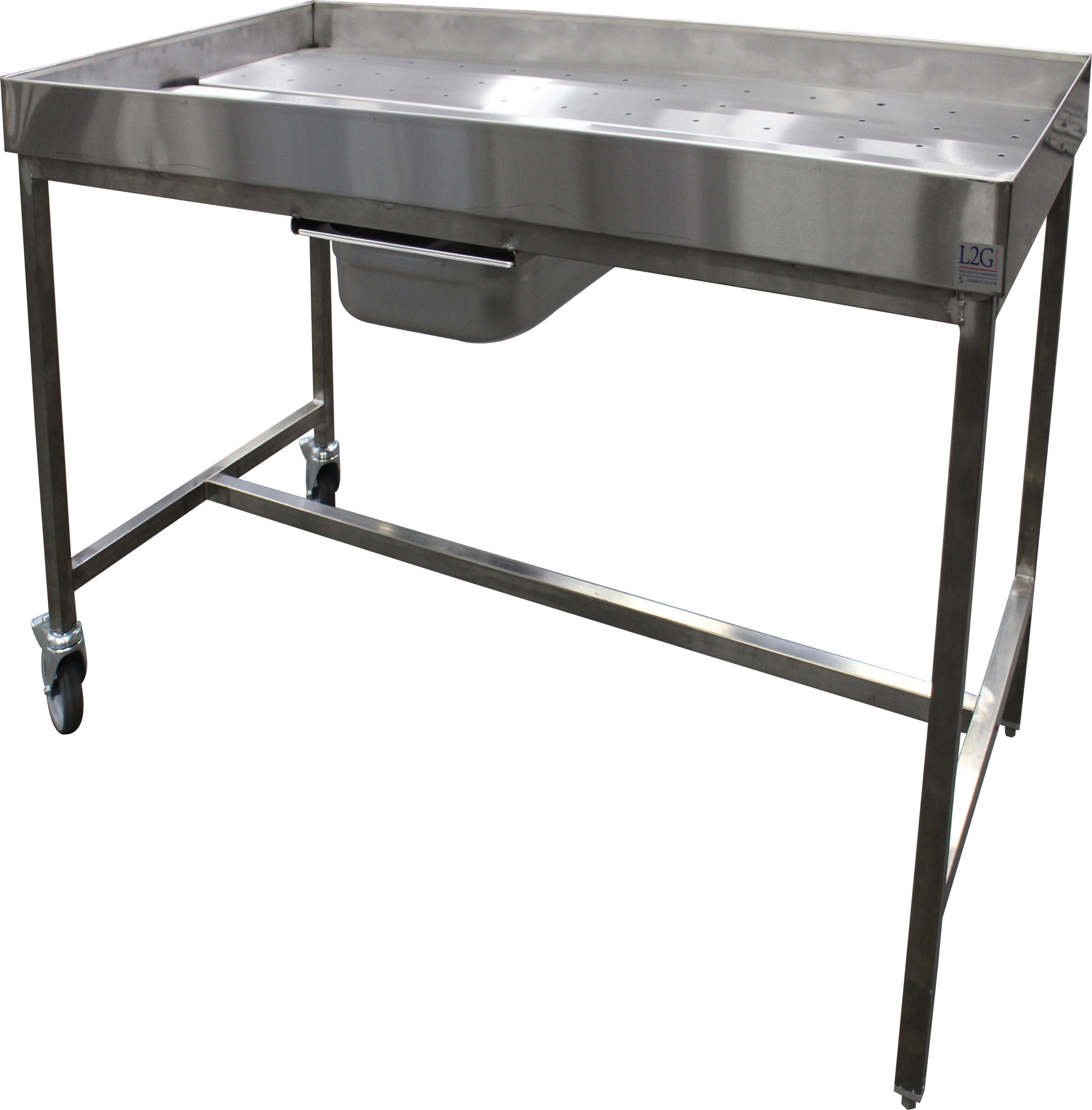 Table de poussage inox 304 L2G avec grille - Professionnelle et mobile