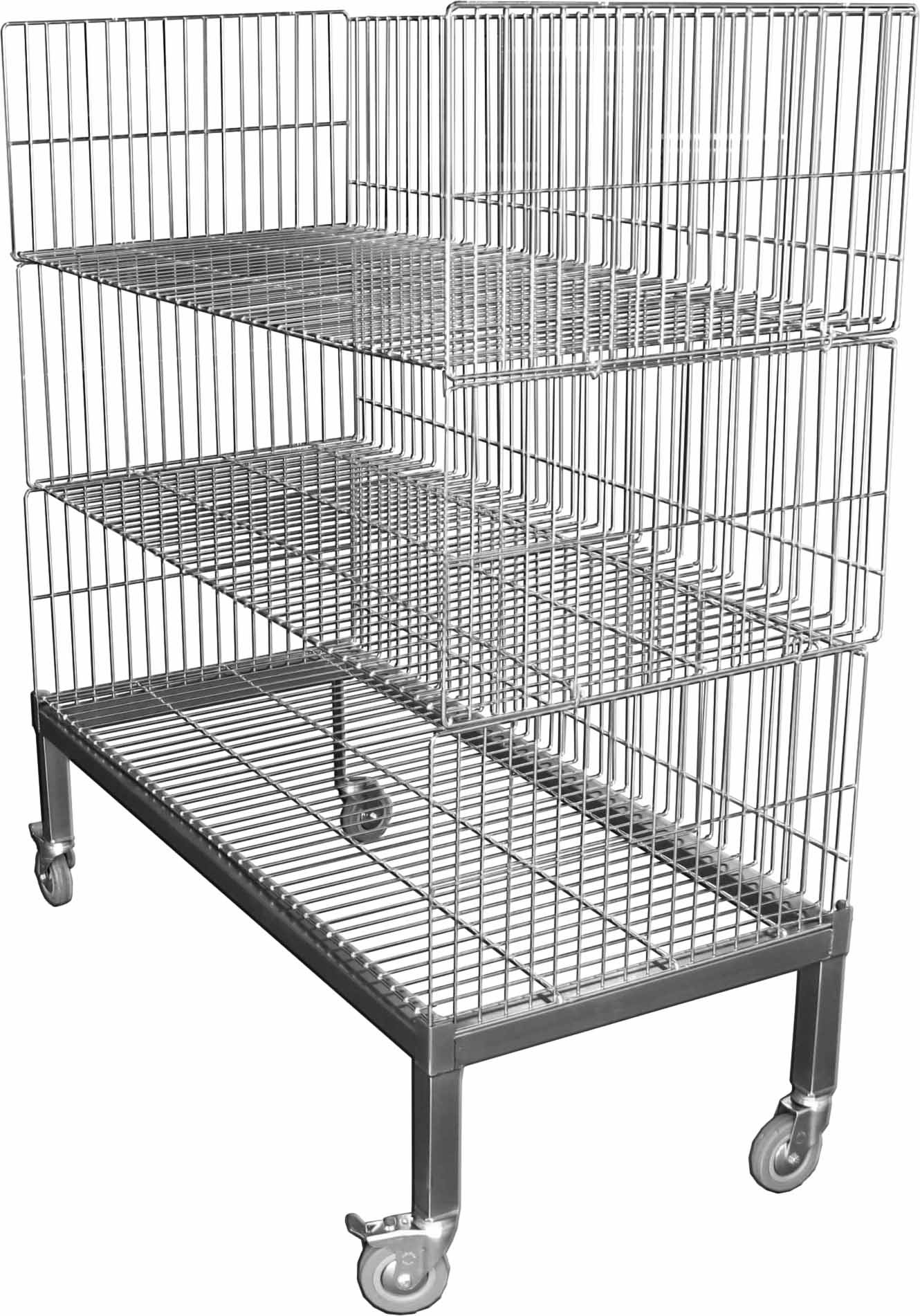 Chariot à barquettes inox 304 - 2 niveaux | Transport professionnel