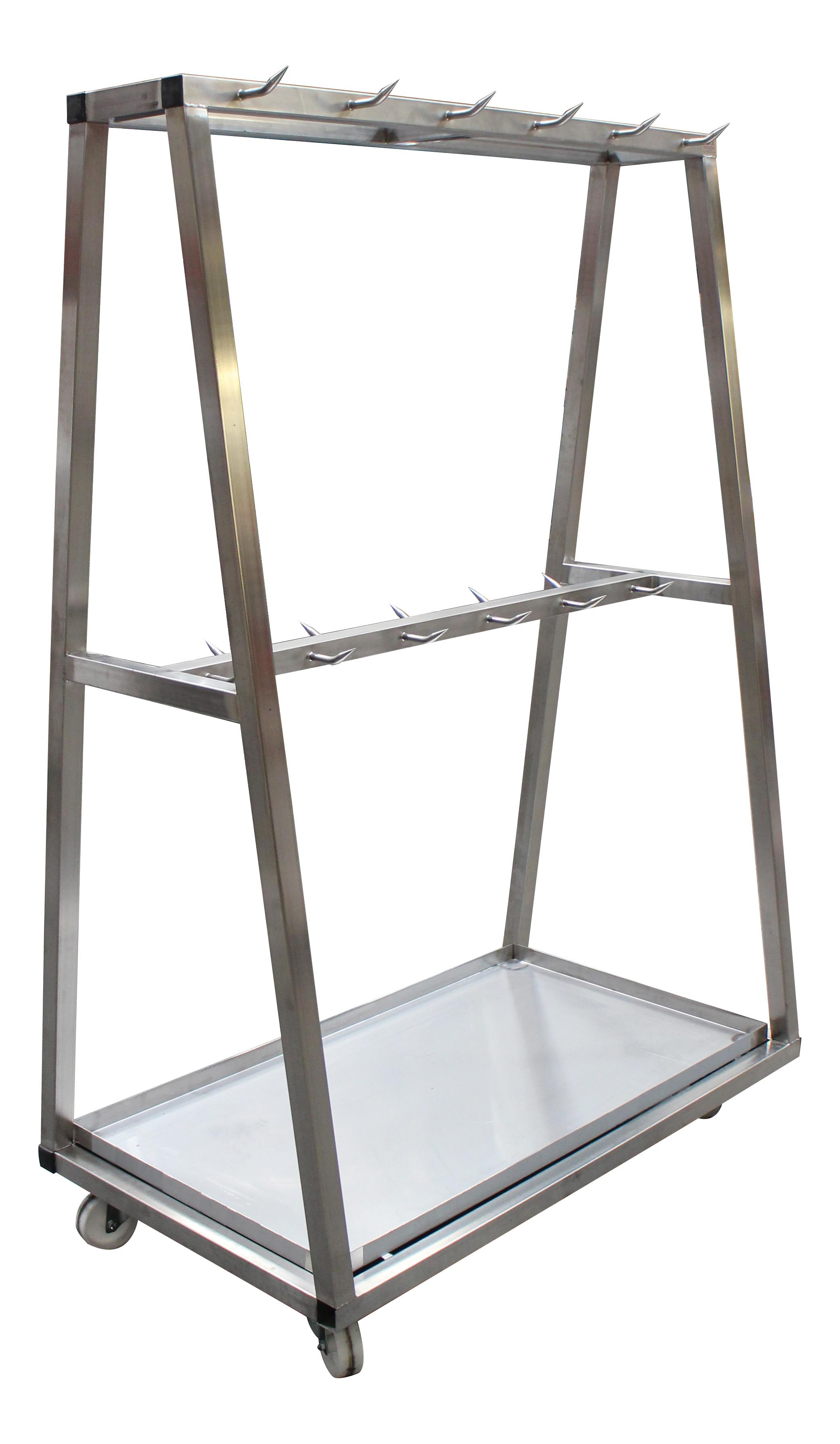 Chariot détaillage inox 304 L2G - 2 niveaux barres, 32 dents