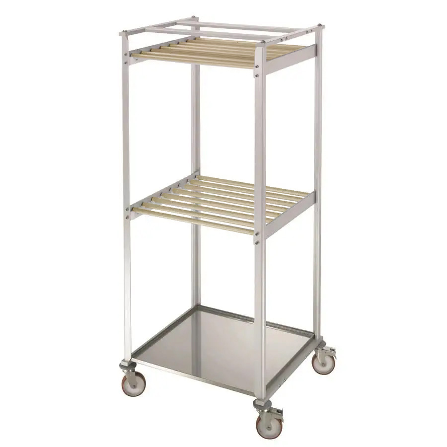 Chariot séchage aluminium L2G 2 niveaux - 16 barres pour charcuterie