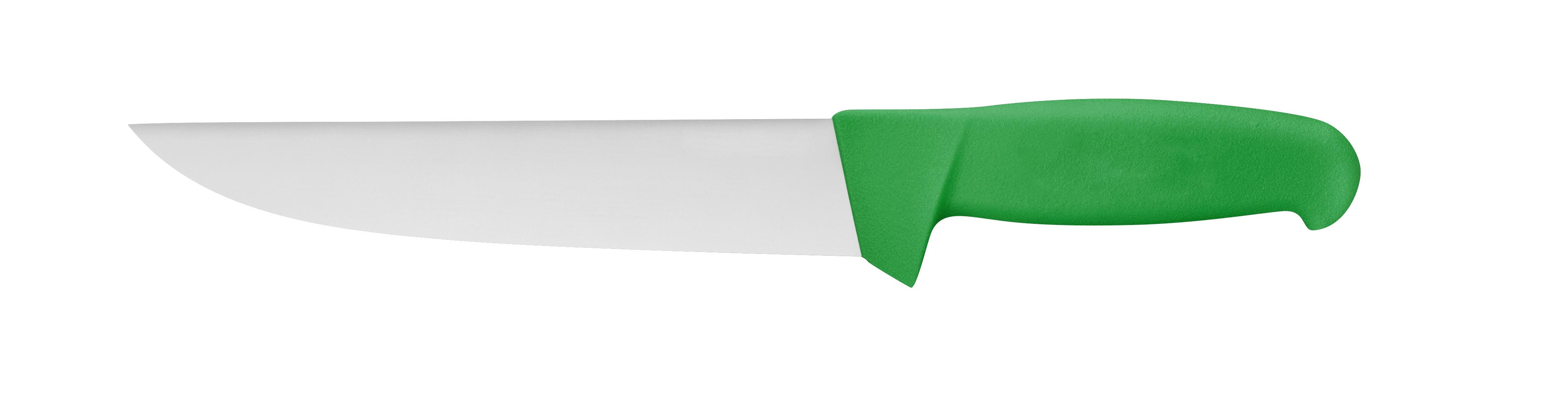 Couteau boucher L2G manche surmoulé vert - Lame 200 mm professionnelle